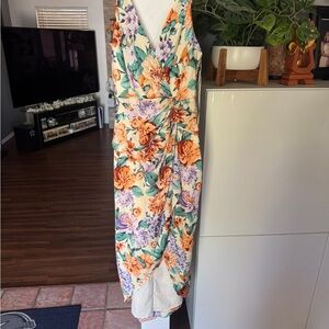 Express Vibrant Floral Midi Dress